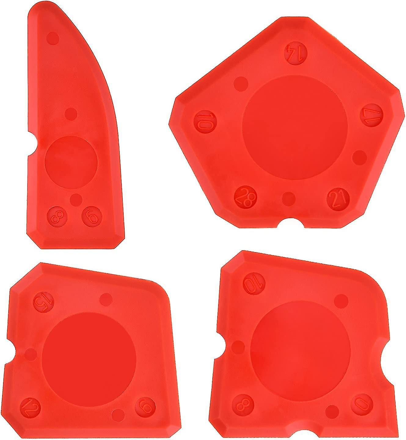 Pieces Silicone Caulking Tool Set Joint Smoother Kit For Silicone Sealant Grout Sealing Finish (red)