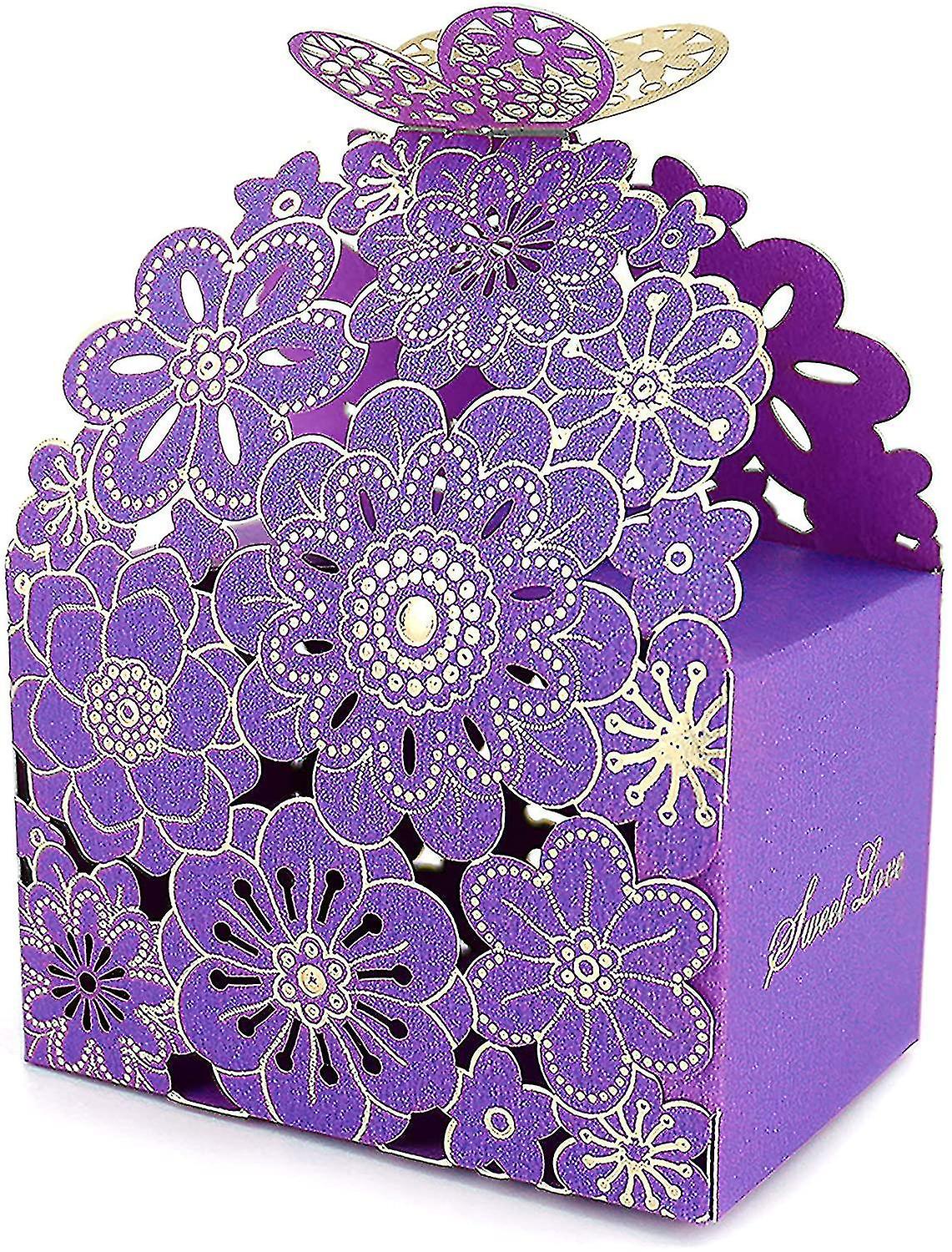 50pcs Flower Hollow C Box Ie Boxes Wedding