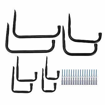 8 stuks zware garagehaken voor wandmontage, opberghanger van koolstofarm staal voor ladders, fietsgereedschap