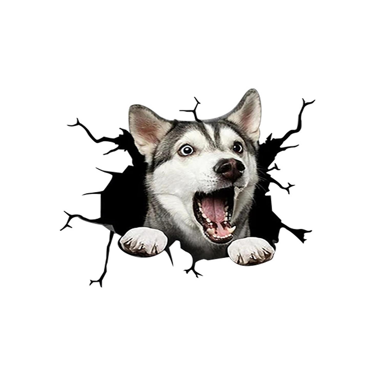 Car Funny Stickers Realistic Exquisite Pattern Simulation Pet Crack Design 3D Effect Decorate Eye-ca