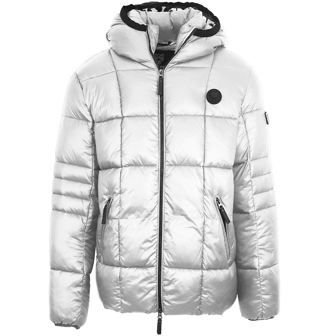 Plein Sport Small Circle Logo Quilted White Jacket