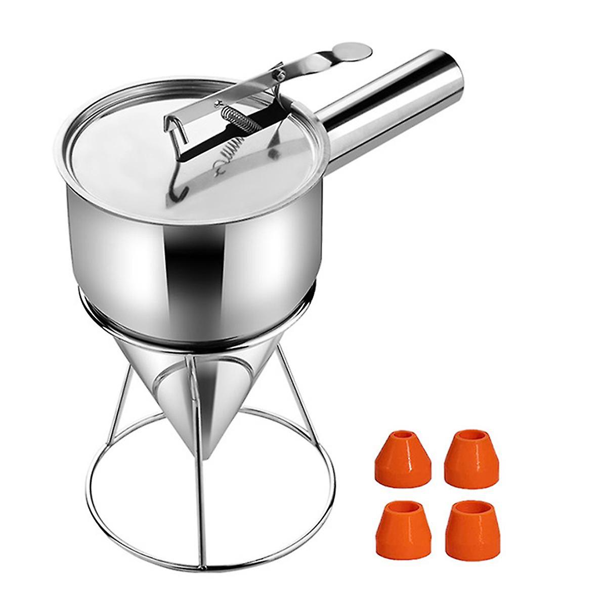Pancake Batter Dispenser Multi- Stainless Steel Funnel Dispenser with Stand Cupcakes Baking Maker T