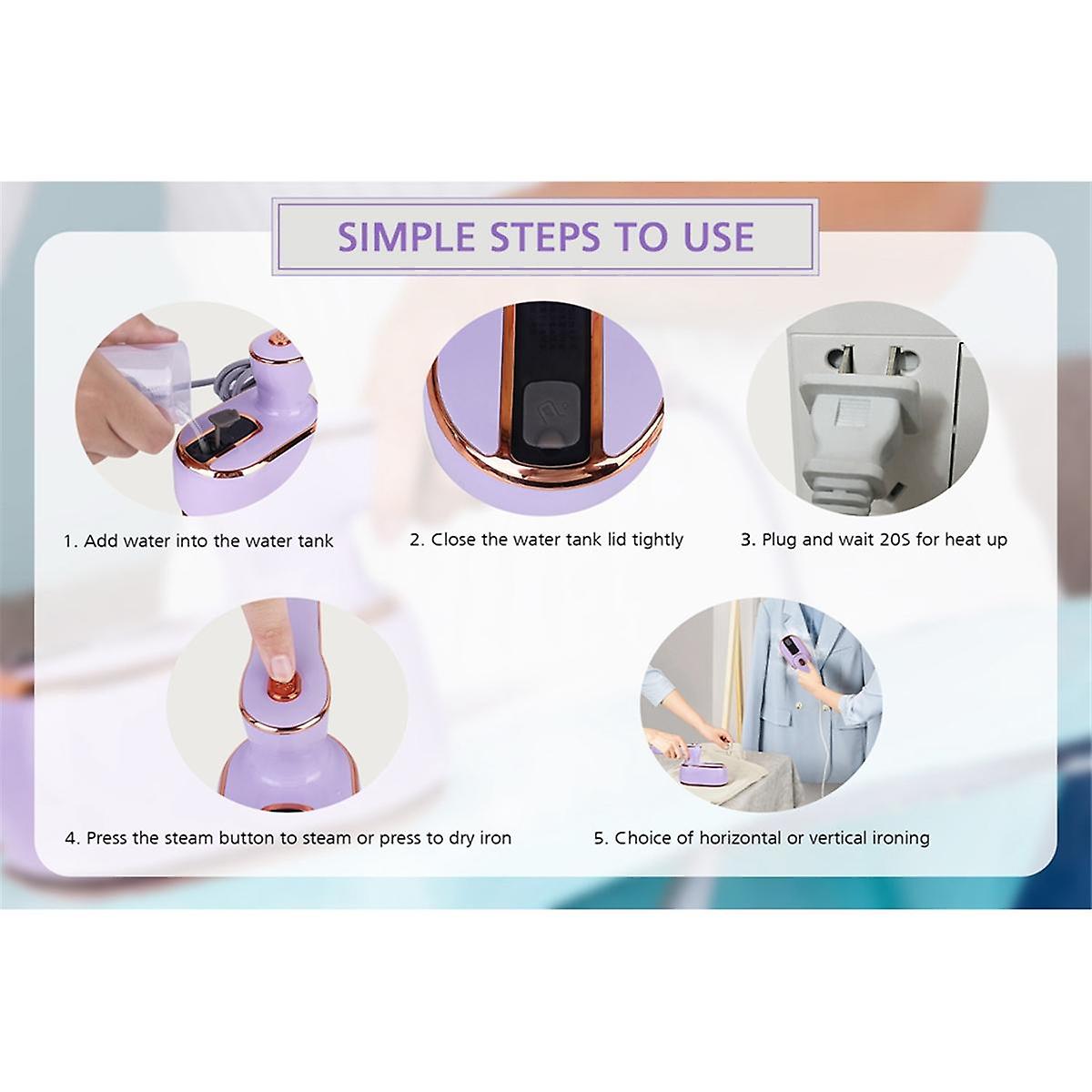 Portable Travel Steamer for Clothes Mini Steam Iron - Portable Mini Handheld Steam Iron for Home Co