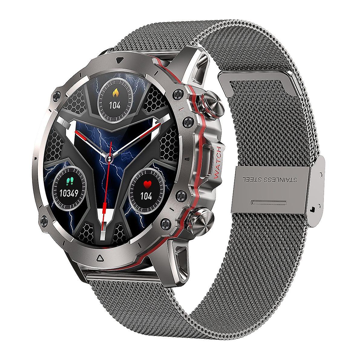 AK56 IP67 1.43inch Smart Watch Steel Mesh Strap