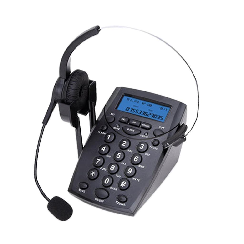 Business Office Telephone Headset System Corded Phone with Dial Key Pad