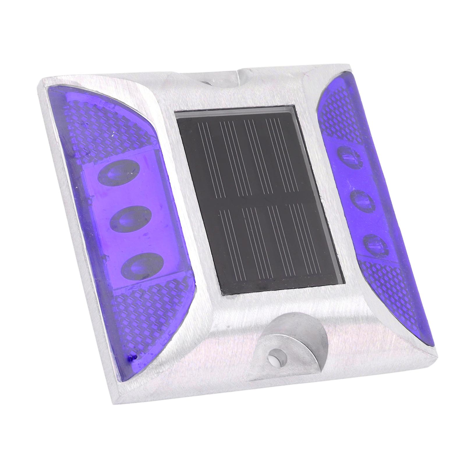 Solar Deck Light 6LED Solar Powered Driveway Light Highway Double Sided Reflective Lamp Blue