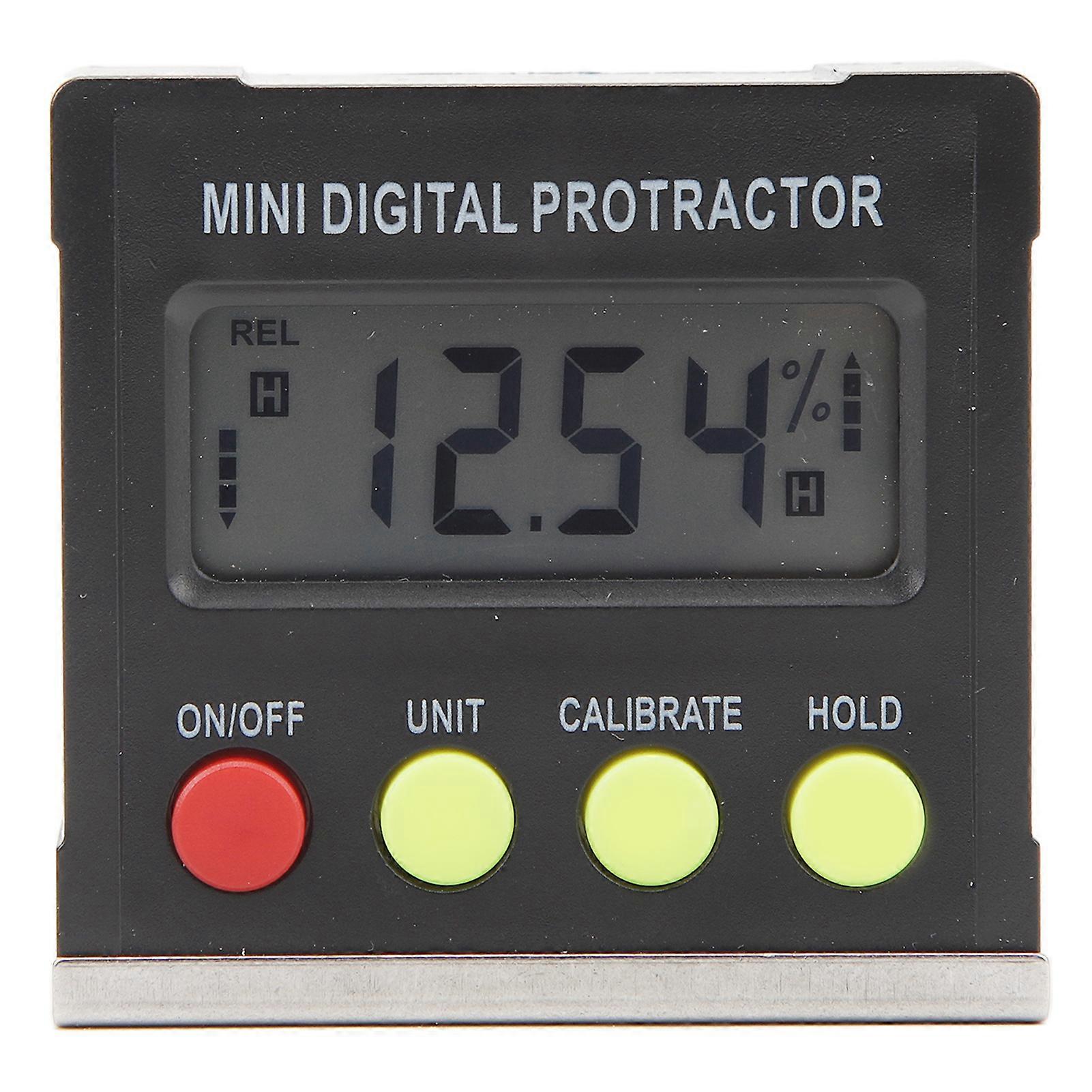 4-button Magnetic Electronic Digital Display Inclinometer, Slope Level Meter, Protractor, Angle Ruler, Inclinometer Box (shipped without battery)