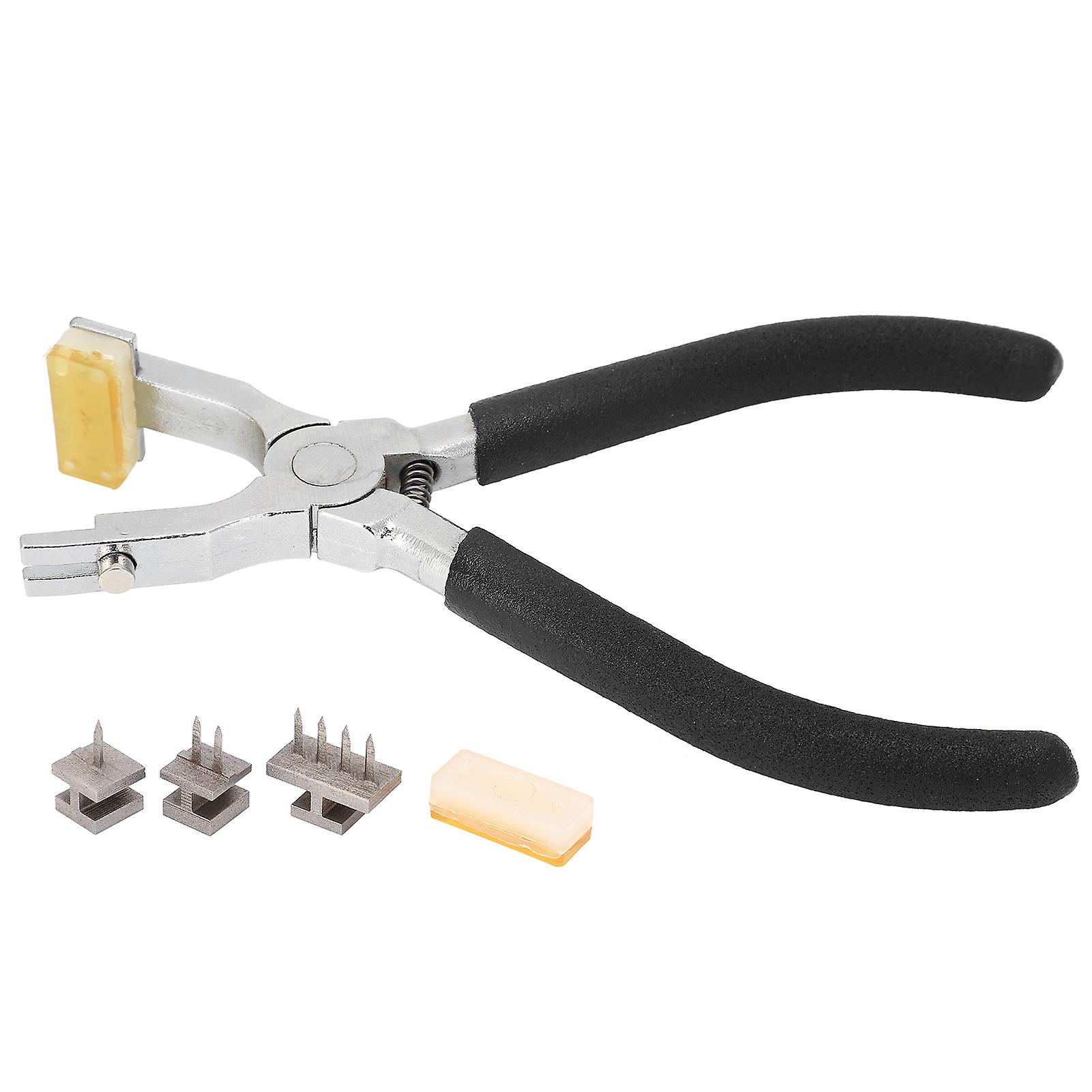 Stitching Hole Punch, Stainless Steel Flat Mouth Prong Chisel Pliers Leather Hand Tool