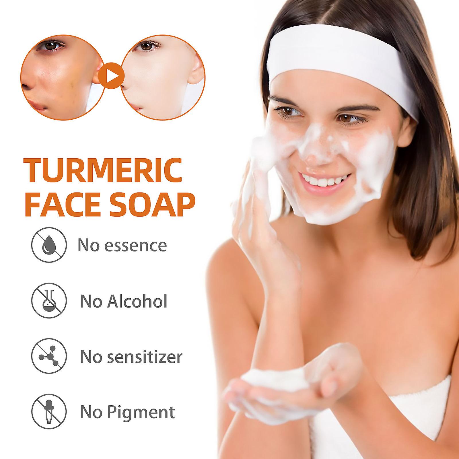 Underarms 2PCS Turmeric Soap Bar for Face & Body Turmeric Brightening Soap for Dark Spots Reduces Acne Fine Lines