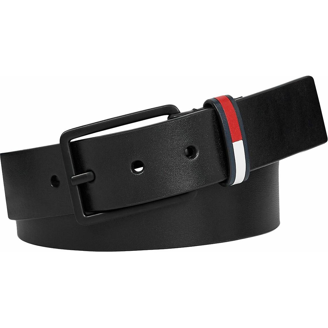 Cinturón de piel lisa negra