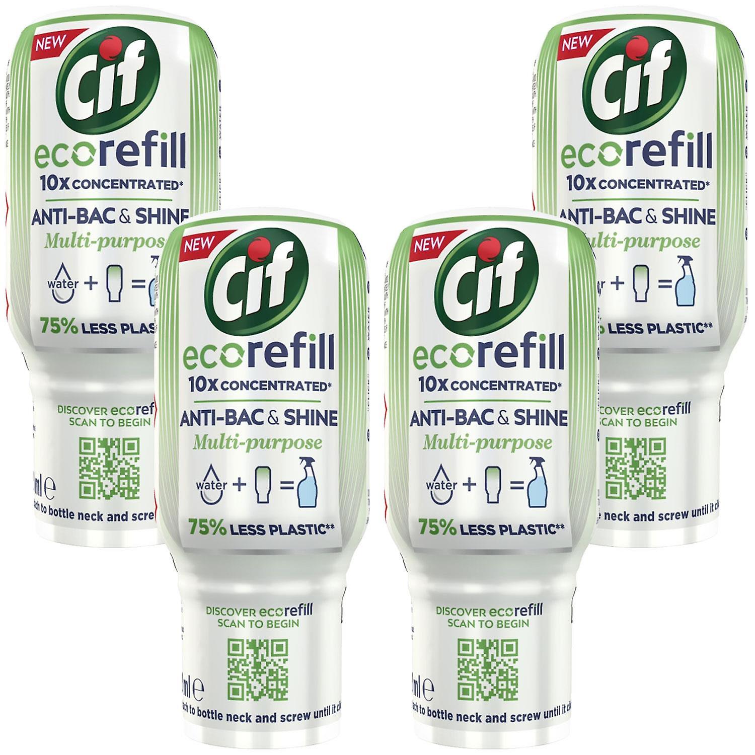 4pk Cif Antibac&Shine Ecorefill99.9%GermKillMultipurposeDisinfectantCleaner,70ml