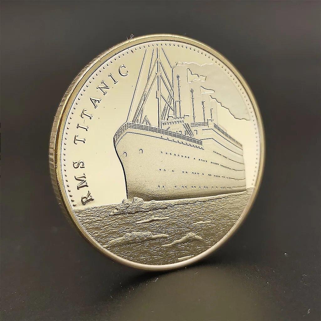 Médaille Commémorative Titanic – Plaqué Or – Diamètre 40 Mm – Avec Capsule Transparente