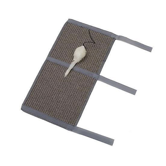 Cat Scratcher Pad with Mouse Toy Natural Sisal Cat Nail File Scratching Pad Protect Furniture Legs Easy Install for Table Leg