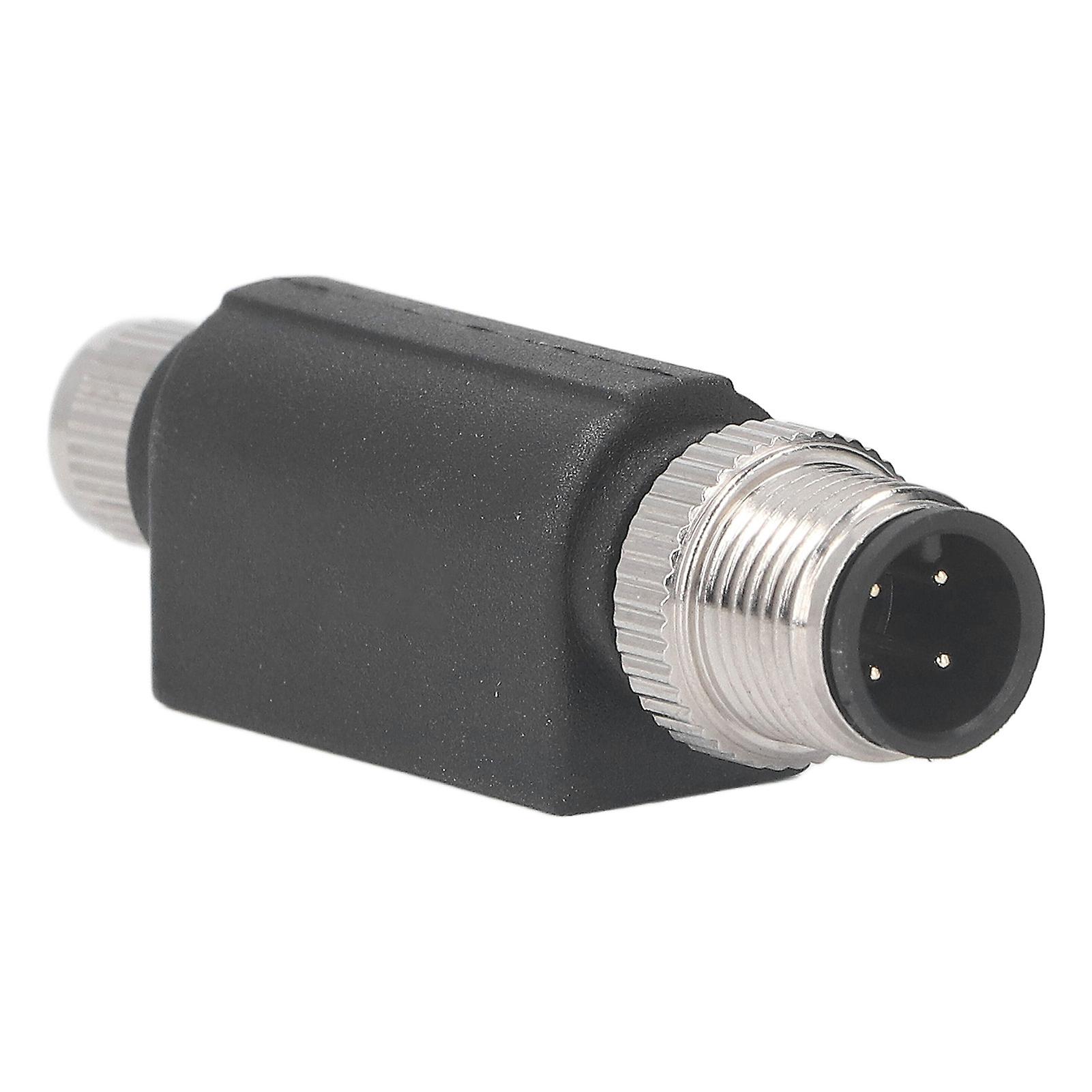 4-pin male female metal aviation connector, panel mount, M12 to M8 type I connection, 60V