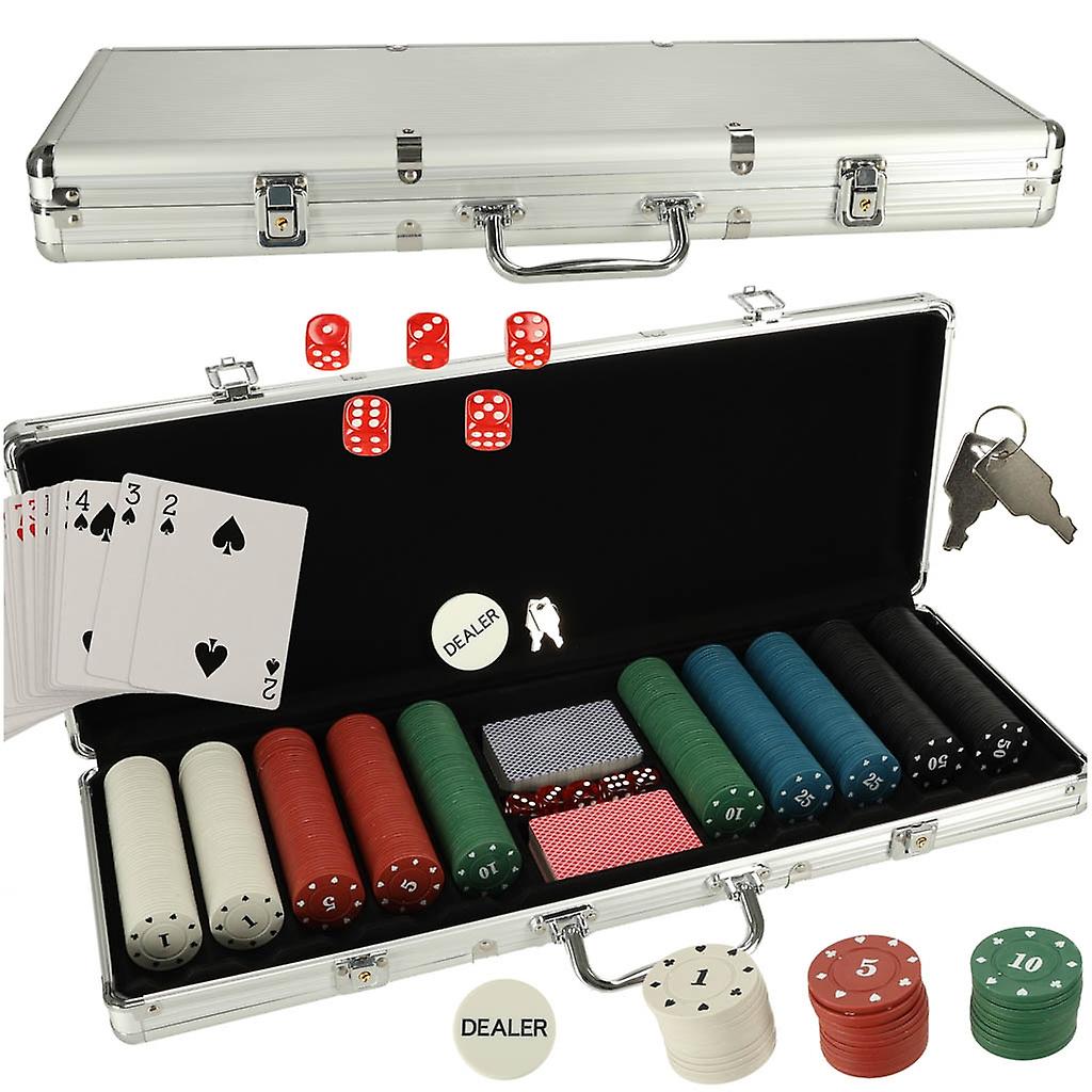 Poker Set in a Case 500 Chips 2 Packs of Cards