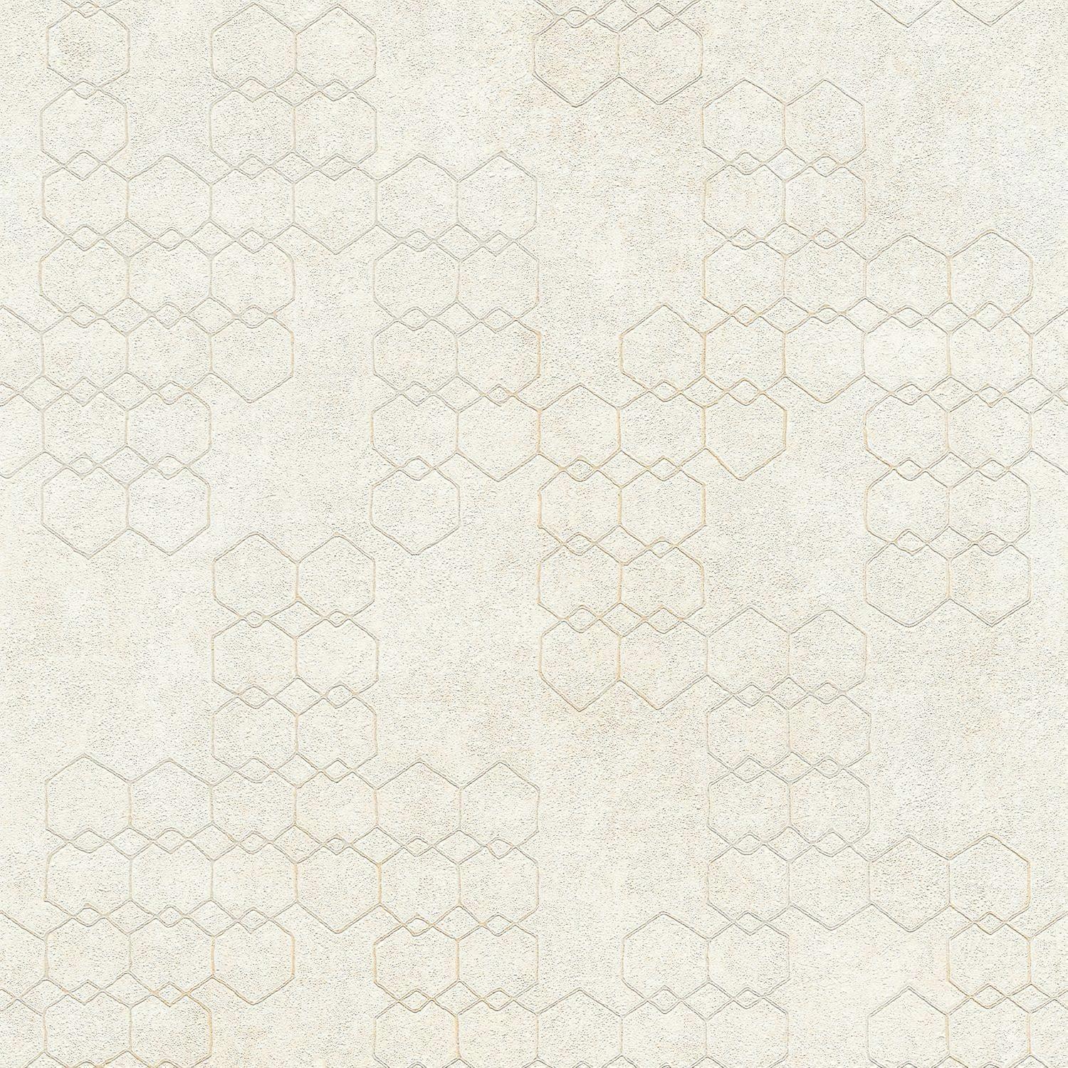 Grafisch behang Profhome 374241-GU vliesbehang licht gestructureerd design glanzend crème grijs wit 5,33 m2