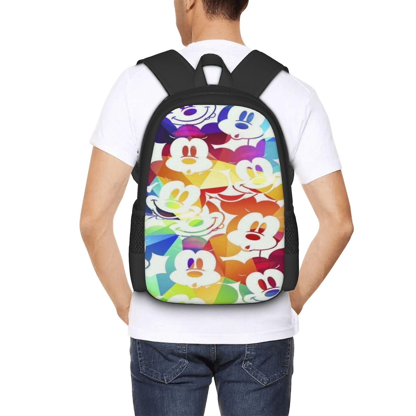 Mickey Mouse Backpack Large Capacity Laptop Bag Lightweight Adjustable Straps Casual Large Capacity