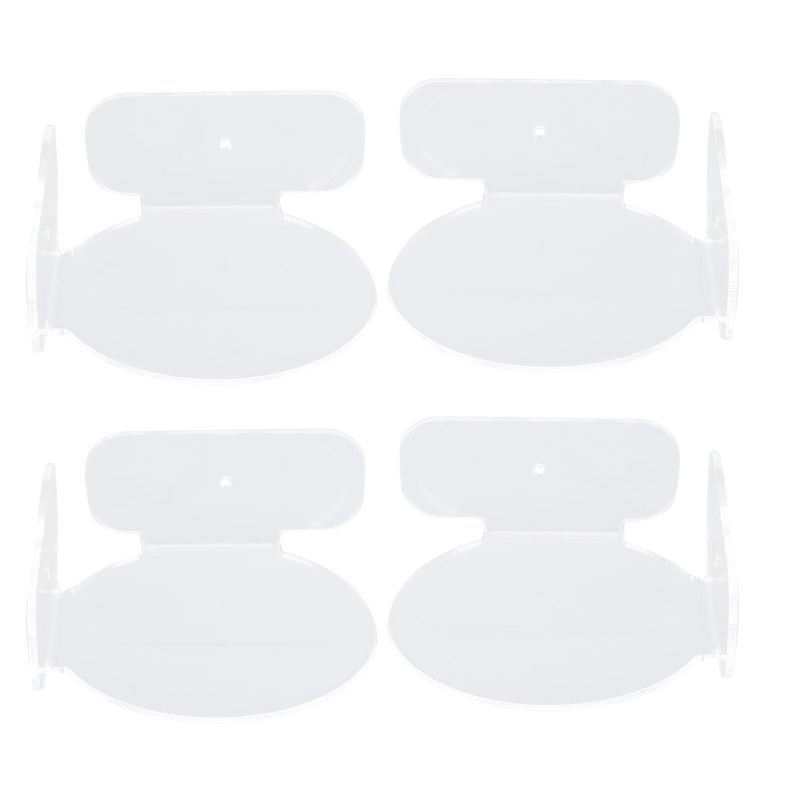 4Pcs Mini Circular Corner Shelf Space Saving Universal Wall Mount Floating Corner Shelf for Security Camera Baby Monitor Speaker Transparent