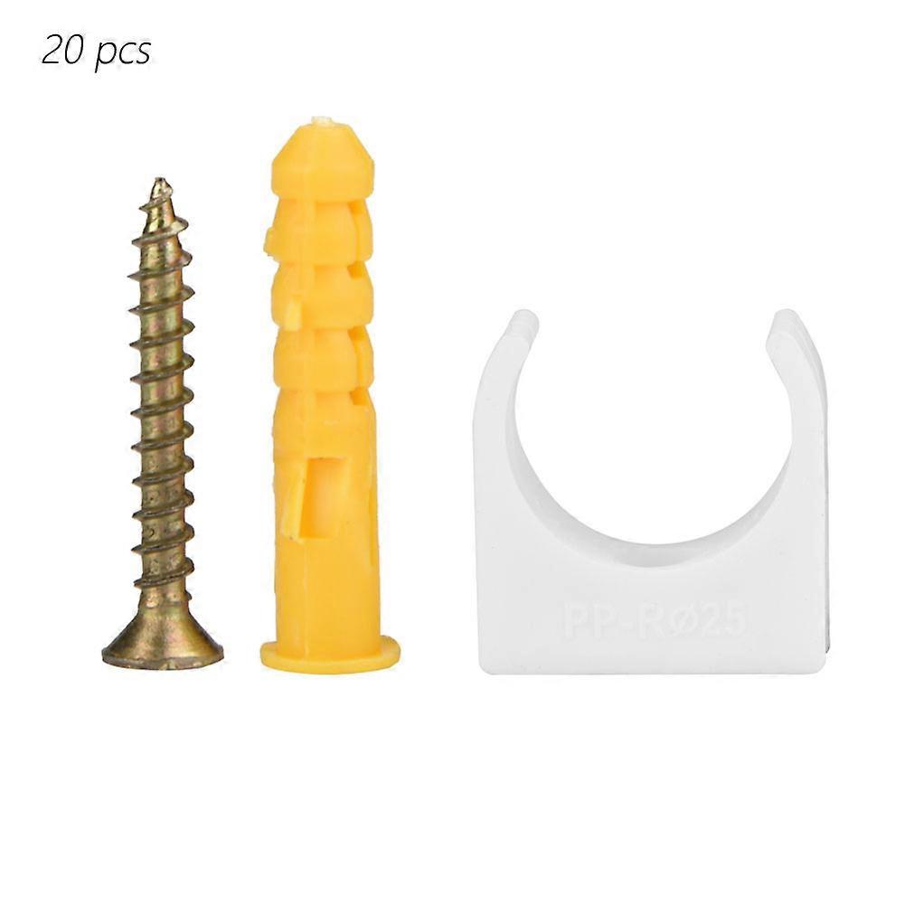 20 قطعة 16/20/25 / 32 مم على شكل حرف U الأنابيب المشبك أنابيب المياه مقاطع ثابتة مع مسامير (25 مم)