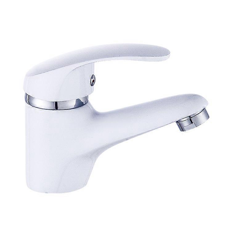 Washbasin tapSingle lever mixer with drain ideal for small washbasins Chrome/white