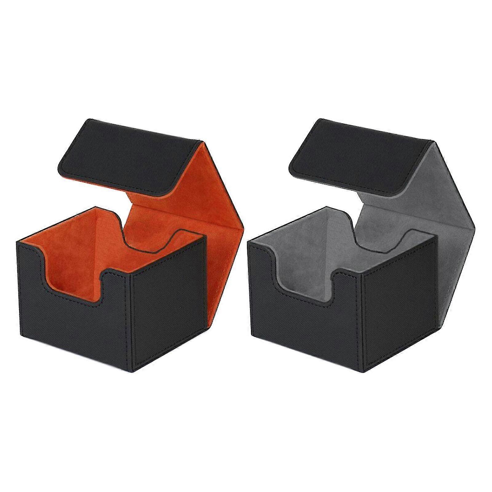 2pieces Card Deck Box Game Card Case Orange And Gray