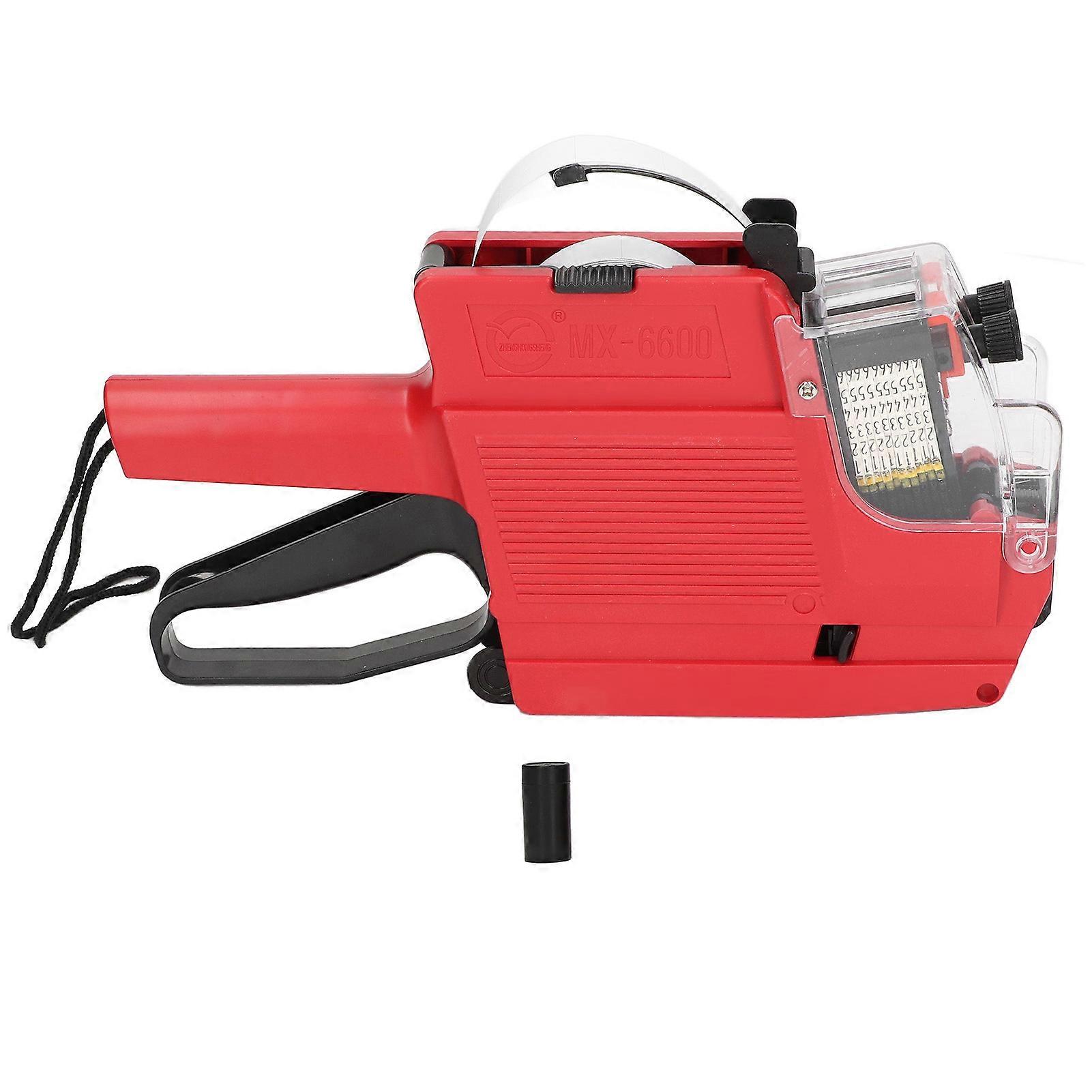 Price Tag Gun 10 Digits 2 Lines Labeller Marker Attacher Tool for Office Retail Store Red NO.2480