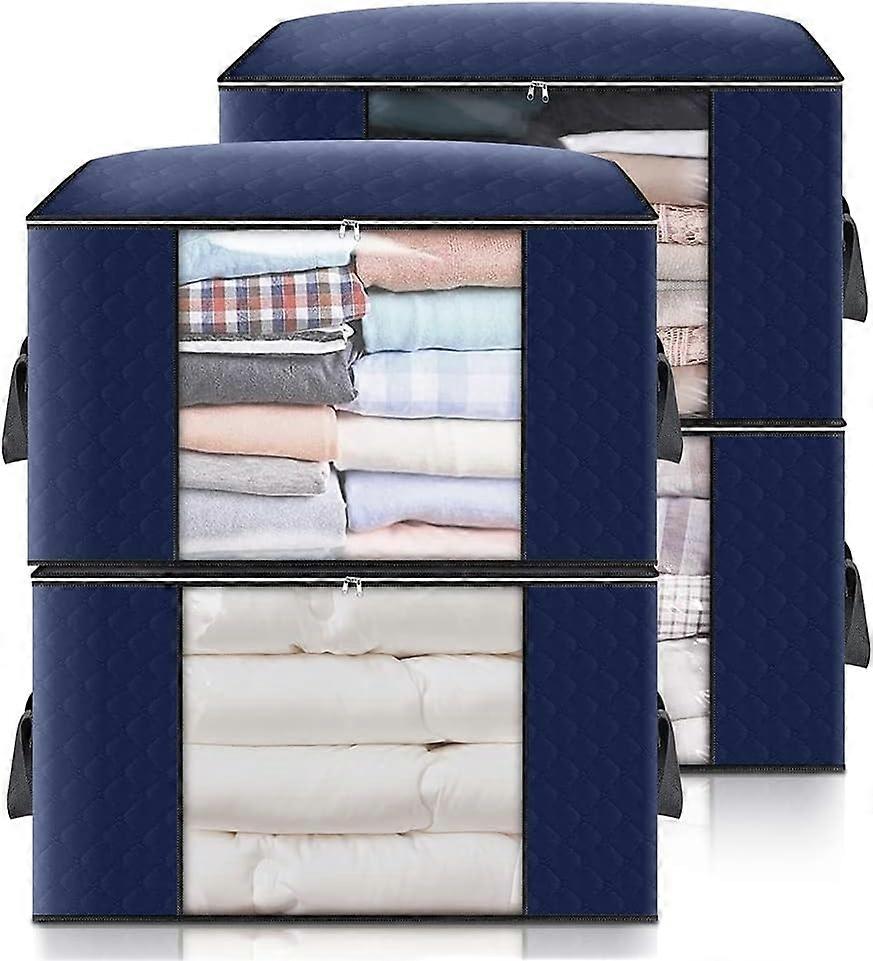 4Pcs Underbed Storage Bag, Large Capacity Storage Bags for Quilts Blankets Pillows Toys Clothes Jack