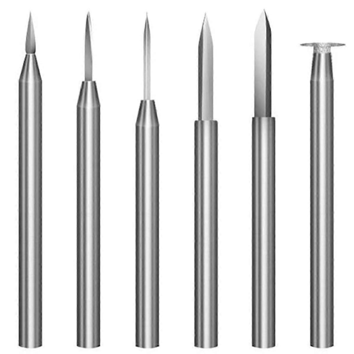 Set di punte per trapano per intaglio del legno per utensili rotanti, 6 pezzi, accessori per trapano per incisione, punte per artigianato in legno,...