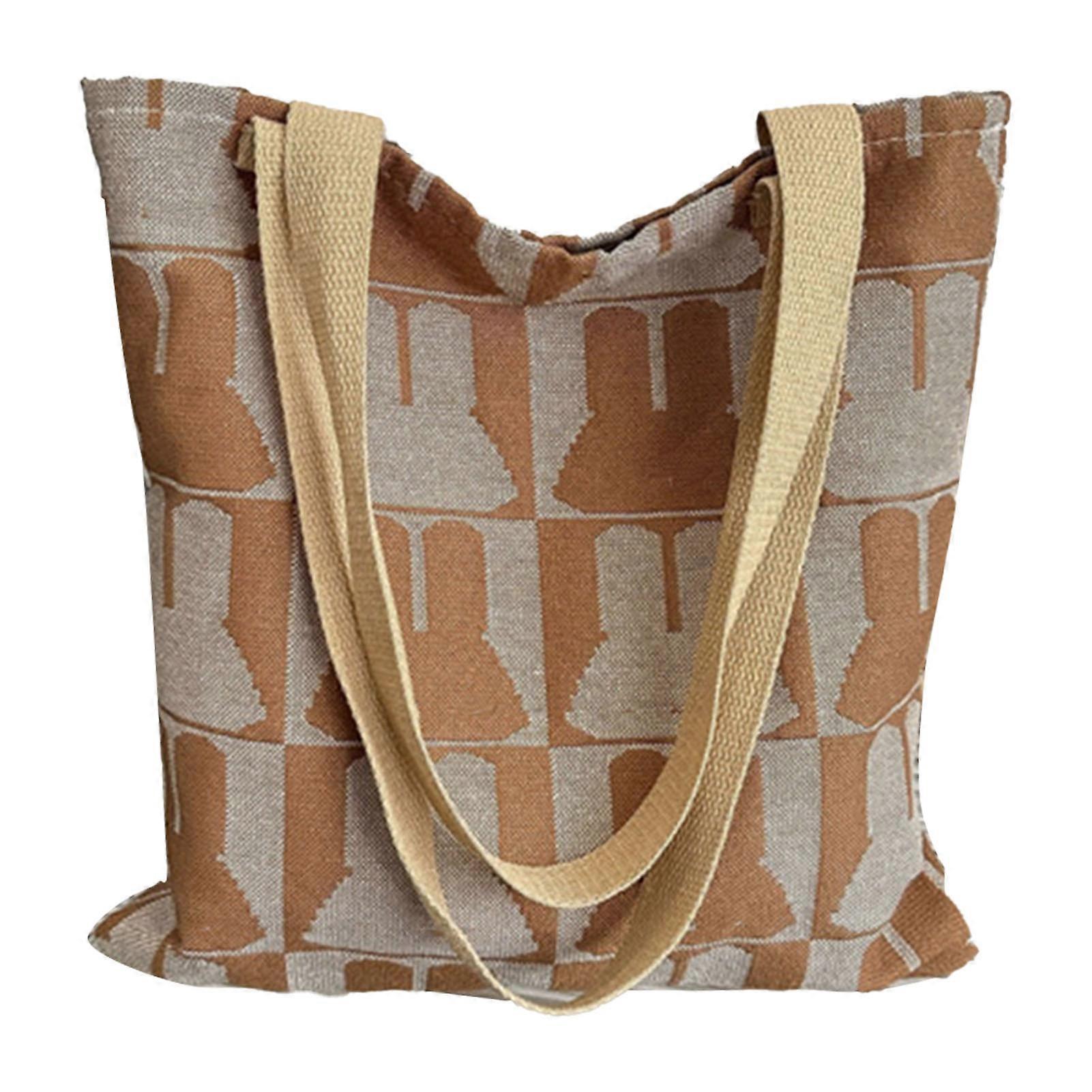 Rabbit Cartoon Pattern Bag Large Capacity Comfortable Stylish Soft Strong Shoulder Bag Khaki Free Size