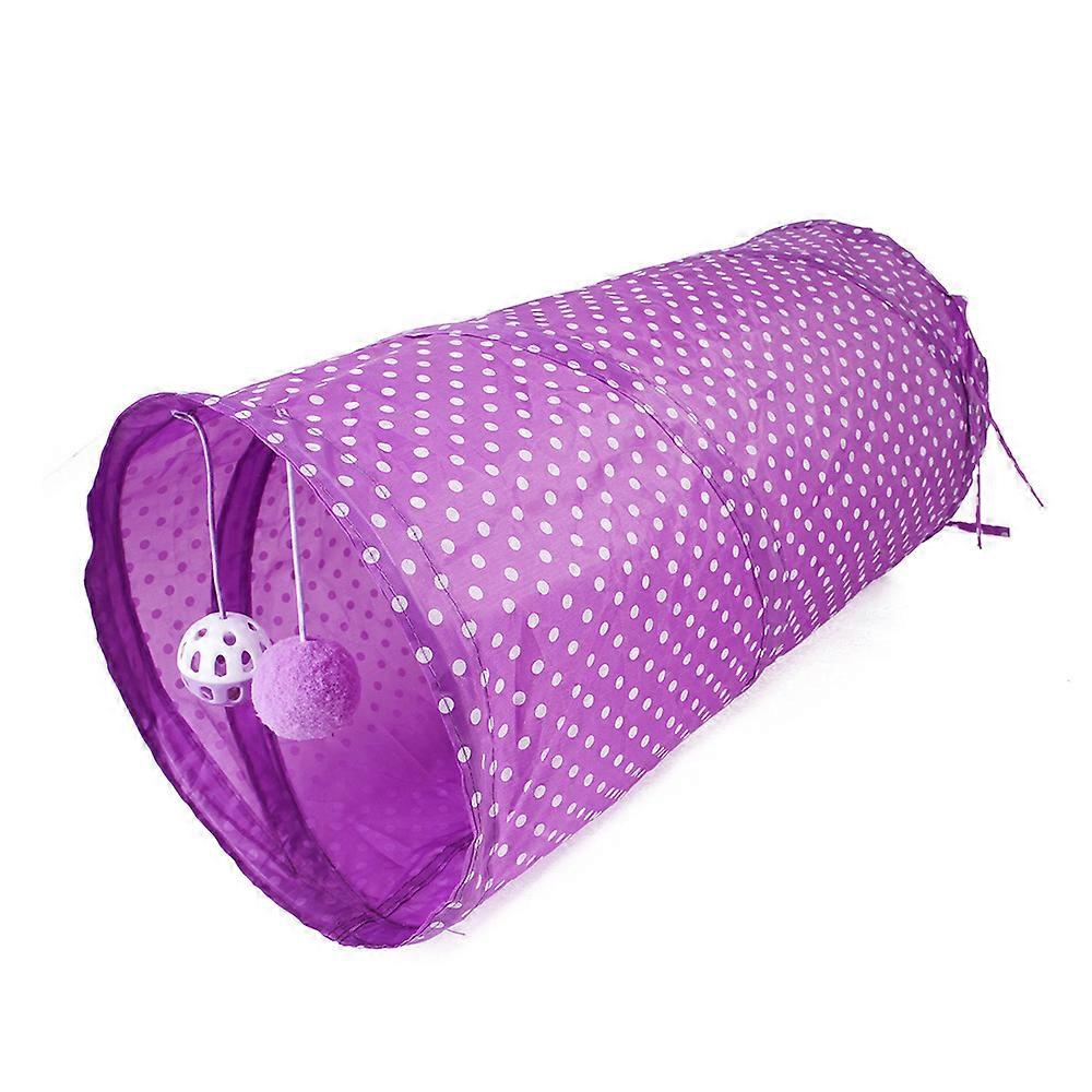XIANRENGE Cat Tunnel Toy, Foldable Pet Cat Tunnel, Cat Maze, Pet Play Channel, Print Cat Channel, Bell And Wrinkle Ball, Pet Interaction For Kittens,