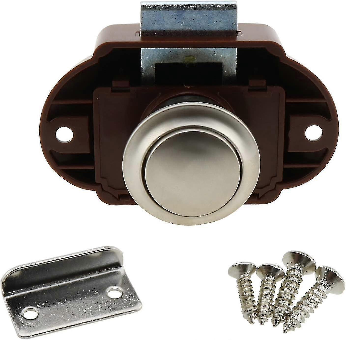 Push Button Catch Lock E-outstanding Brown Drawer Cabinet Cupboard Door Keyless Latch Knob For Rv Camper Motor Home Caravan Push Button Latch Lock-Exc