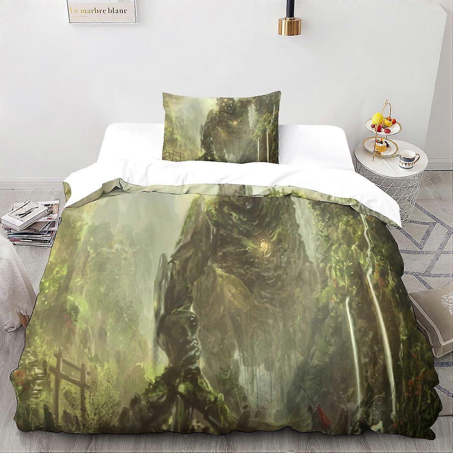 مجموعة غطاء لحاف نمط مخلوقات غريبة مع أكياس وسائد ، مجموعات مفروشات من الألياف الدقيقة بطباعة الأسطورية للبالغين للأطفال تي شيرت 135 * 200 سم