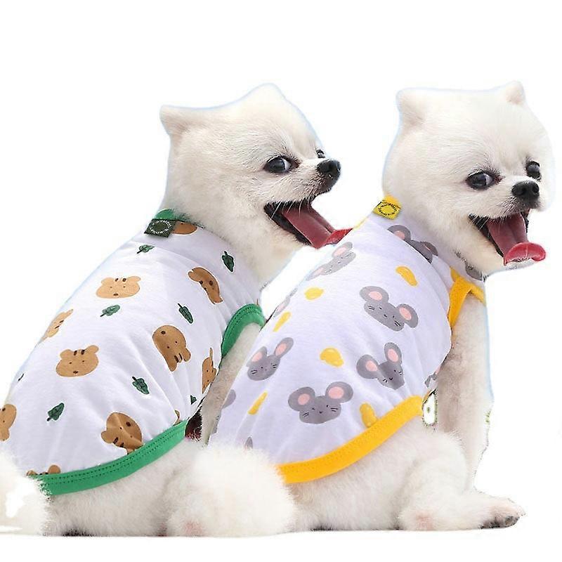 Pet Clothes Dog Vest Spring Summer Cartoon Teddy Bichon Small Medium Dog Mouse Bear
