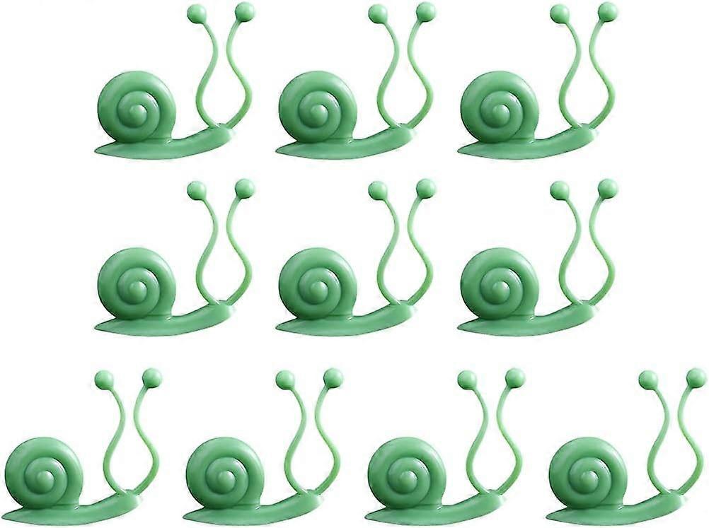 10pcs Small and Large Reusable Garden Plants, Vegetable and Flower Clips for Fixing Plants to Frame Grid 3.6*3.6*0.6cm (Green Snail) YDW