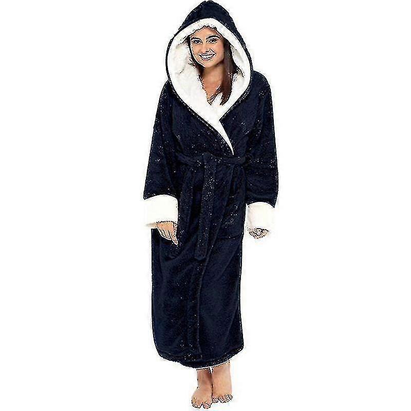 Women's Long Sleeve Hooded Bathrobe Tw