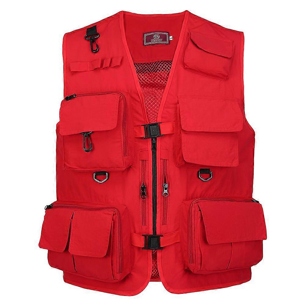 Pêche Photographie Gilet d’été Multi Pockets Mesh Vestes Rapide Gilet Sec Rapide