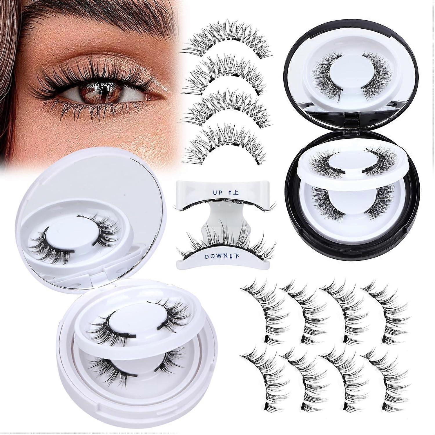 Magnetic Eyelashes, Magnetic Lashes with Applicator No Glue, Remove, Reusable False Eyelashes with Magnets, Without Eyeliner 4 Pairs 2 Pack