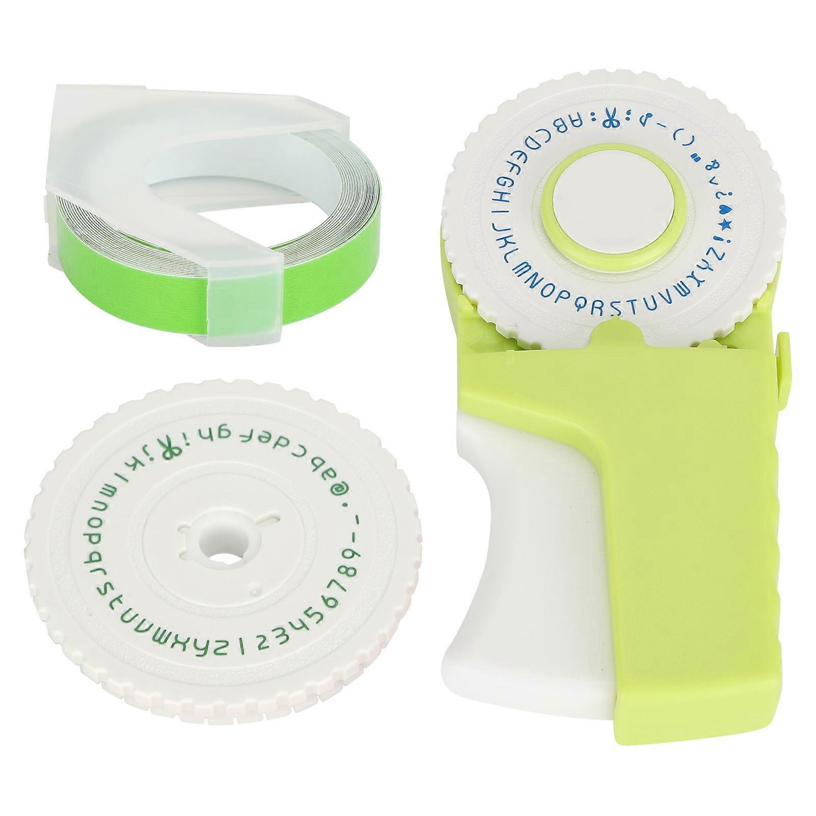 Embosser Manual Typewriter Handheld DIY Embossing Label Maker School Supplies Green