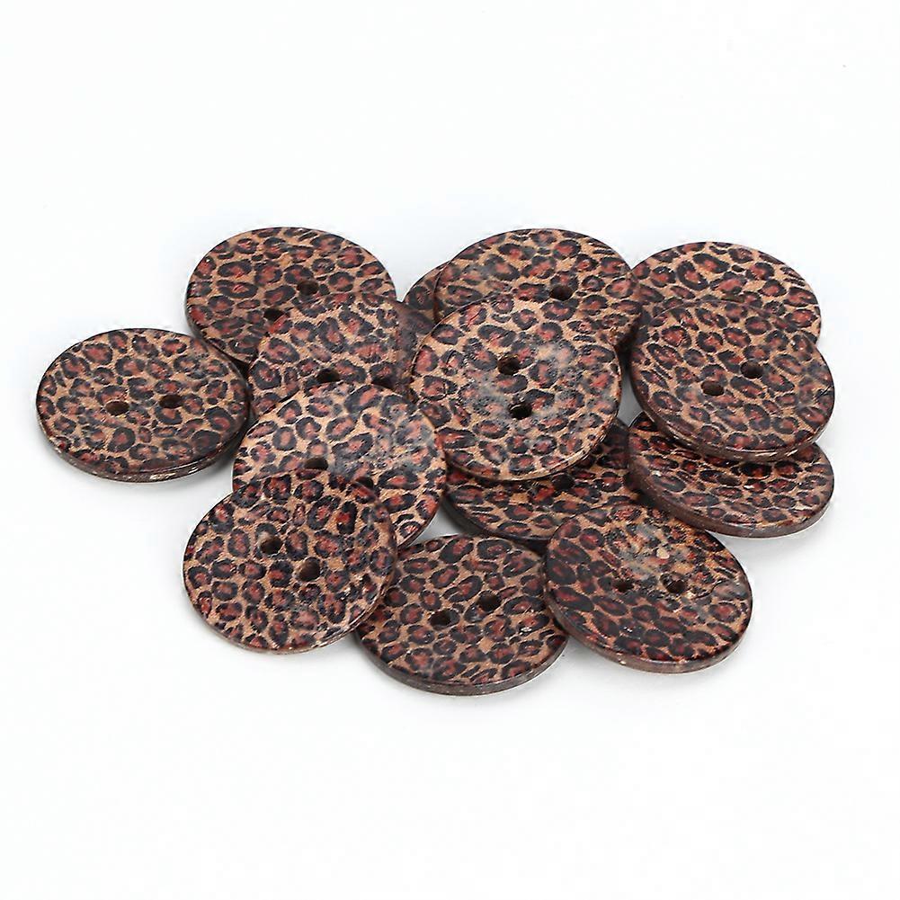 100PCS Runde bemalte Knöpfe Kokosnussschale DIY Nähen Handwerk 2 Löcher Knöpfe 20mmFarbe 3