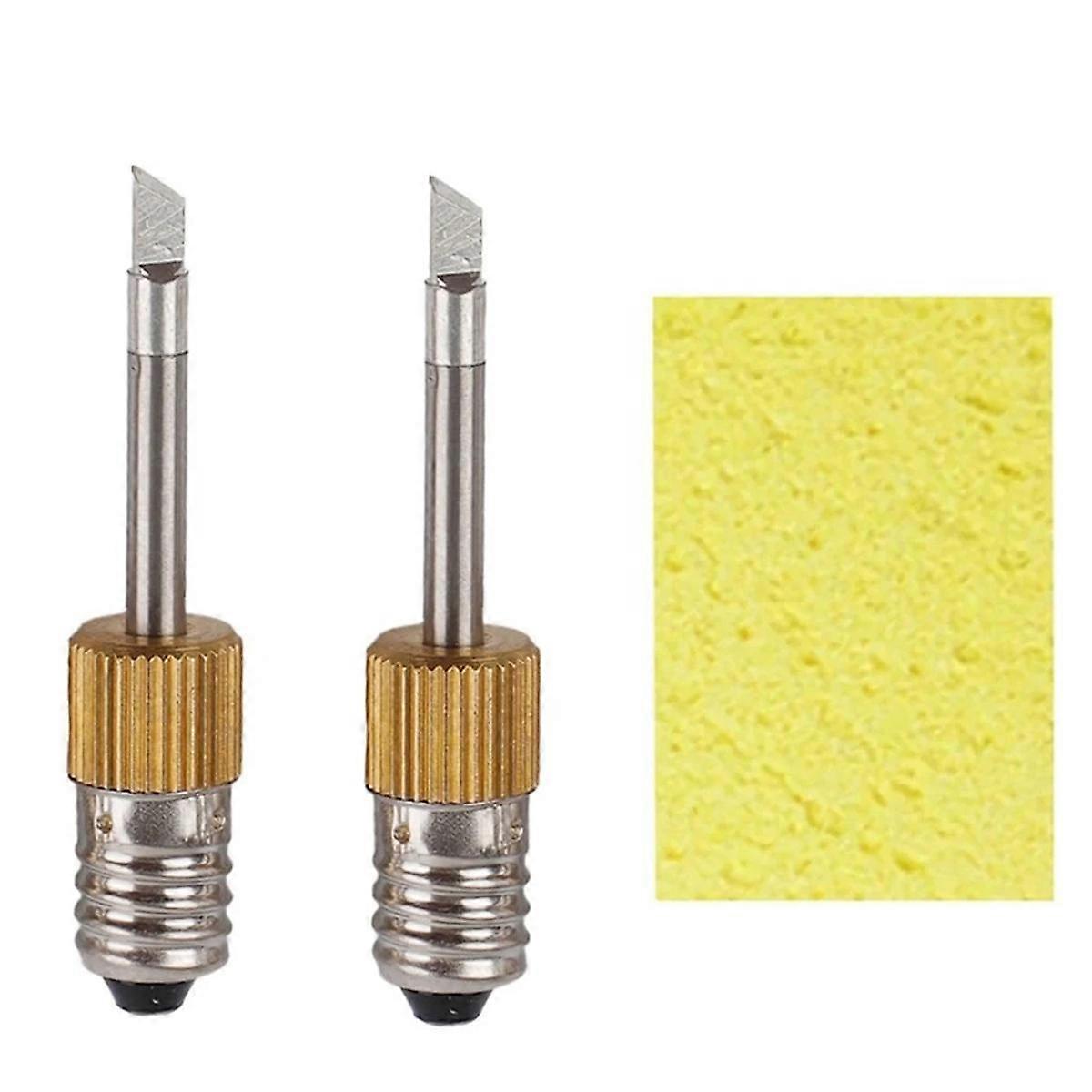 2 Pcs Soldering Iron Tip with Sponge E10 Interface Welding Tips USB Soldering Tip Soldering Tools S