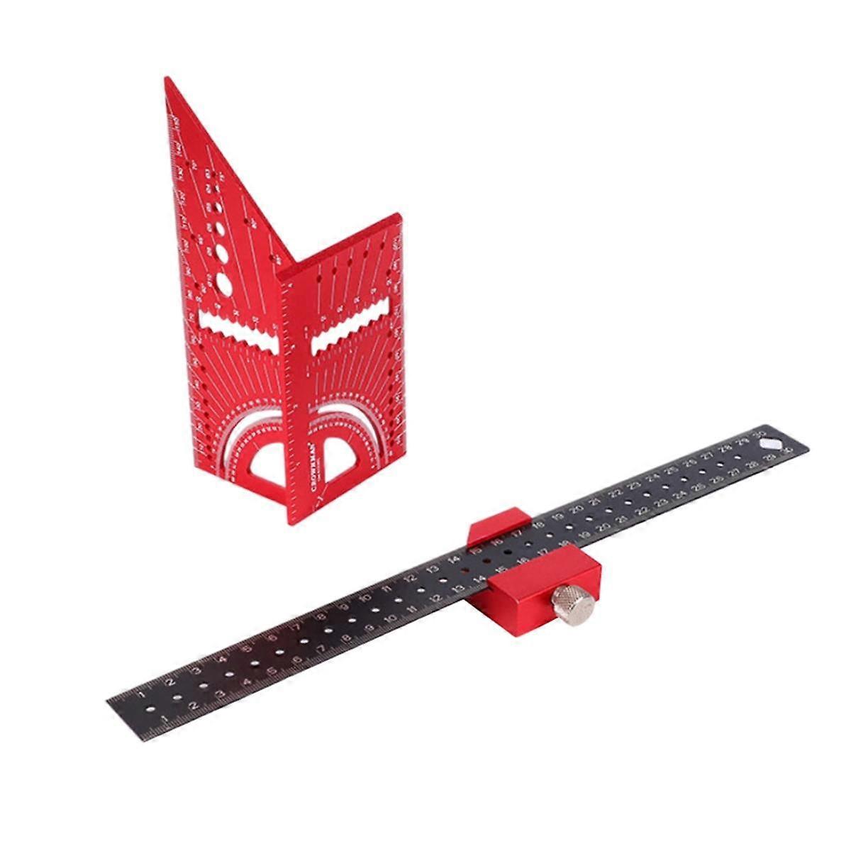 Multi-Angle Measuring Ruler and Slide Ruler,45/90Degree Angle Gauge Protractors,Woodworking Carpent