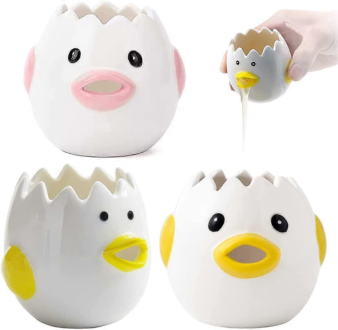 Egg Separator Yellow White Chick, 3 Pieces Chicken Egg White Separator Yellow Protein Filter