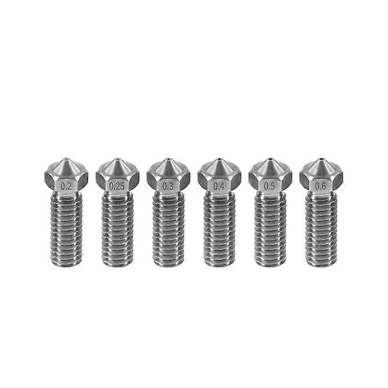 2stk / parti Vulkandyser i rustfrit stål i metal til 3D-printer 02mm-12mm til 175 mm Forlæng M6-dyser til Sidewinder X1