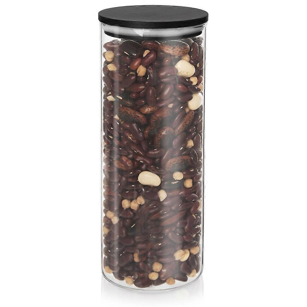 Borosilicate Glass Container with Tight-Fitting Bamboo Lid
