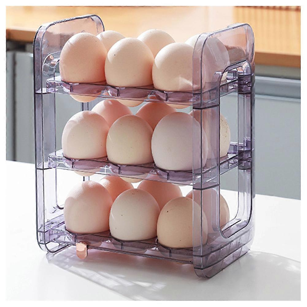 Plastic Egg Storage Box 3 Layer Anti-Roll Egg Box Large Capacity Egg Container