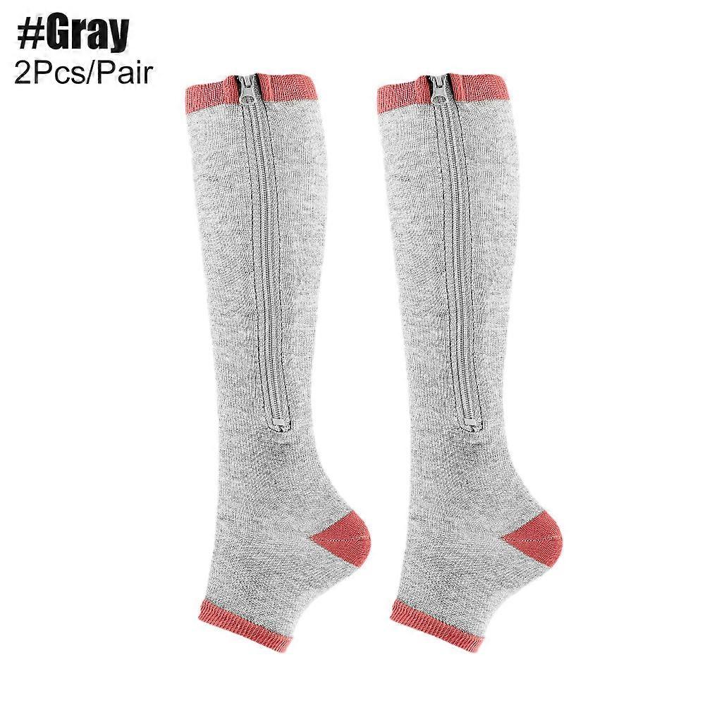 Zipper Compression Socks for Women and Men Open Toe 15-20mmhg Zippered Compression Socks Guard for Skin Protection