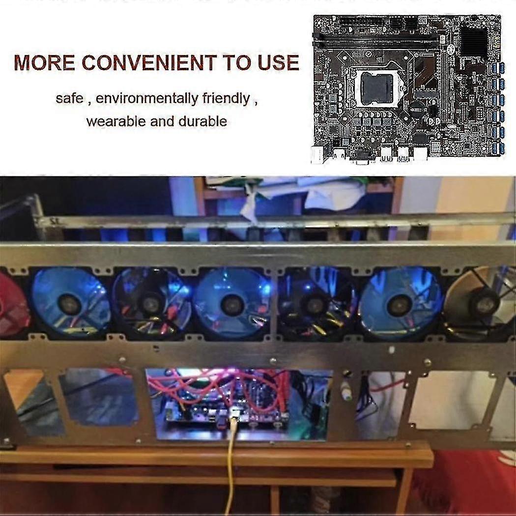 B250c 12 Picex1 Usb Btc Mining Motherboard+thermal Grease+switch Cable+sata Cable+rj45 Network Cabl