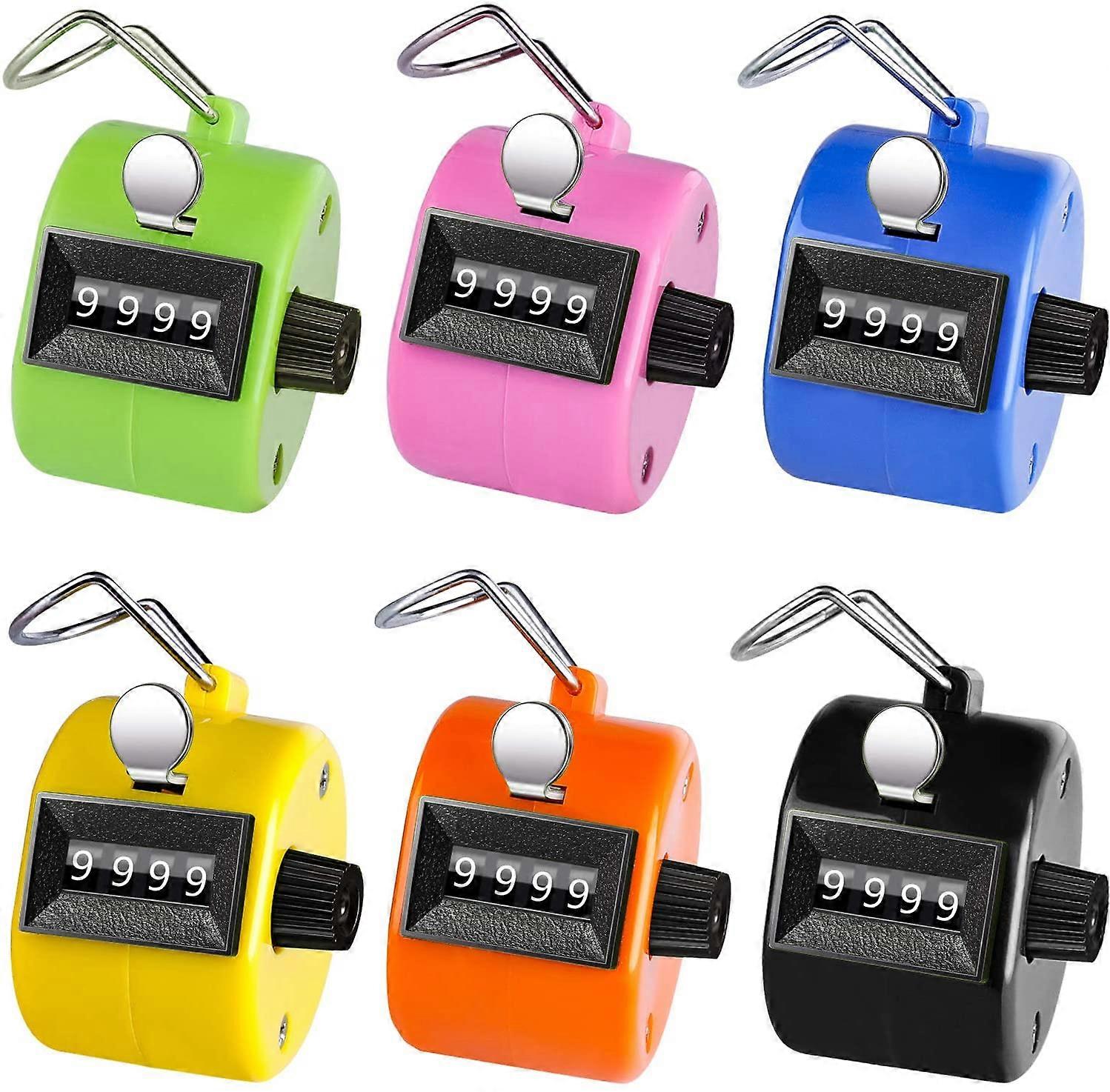 Hand Tally Counter 4-Digit ,Tally Counters Mechanical,  Number Count for Row, People, Golf & Knitting, Pack of 6