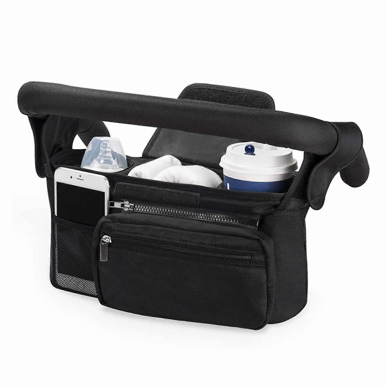 Universal Stroller Organizer with Waterproof Insulated Cup Holder for Stroller like Uppababy Baby Jogger