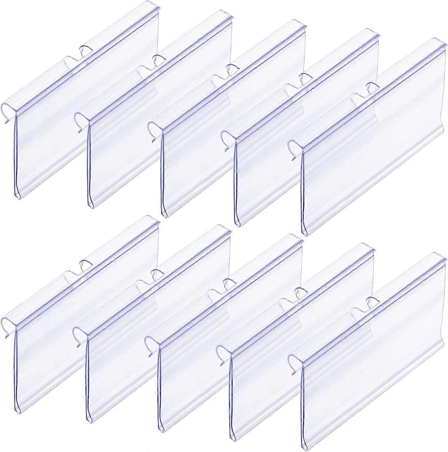 50 PCS σαφείς πλαστικοί κάτοχοι ετικετών για την ετικέτα λιανικής τιμής ραφιών καλωδίων, κλιπ ετικετών καλαθιού 8cm x 4cm στις ετικέτες για τους κάδους αποθήκευσης, πινακίδα εμπορευμάτων Displa